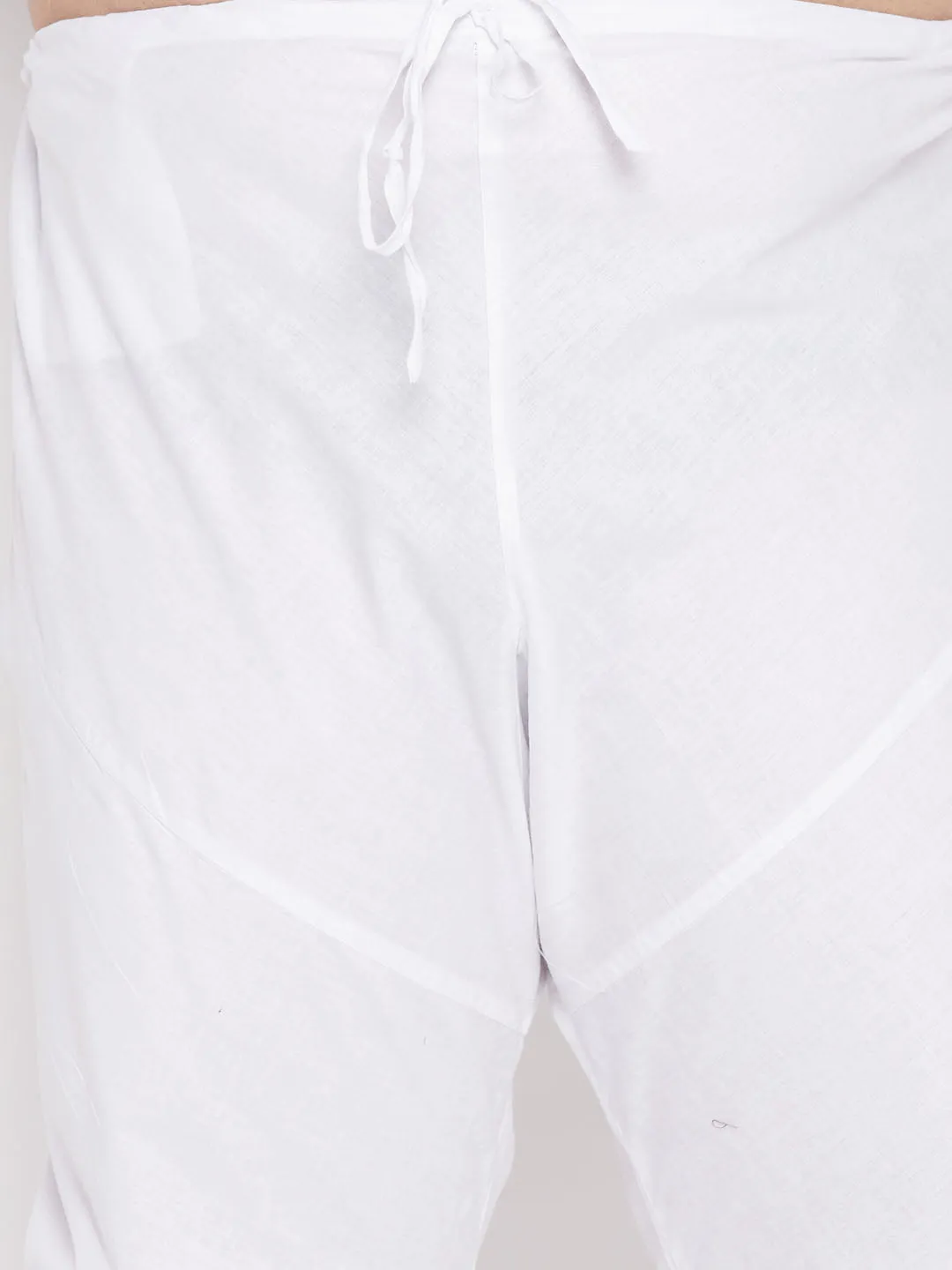 VASTRAMAY Men's Orange Chikankari Kurta Pyjama