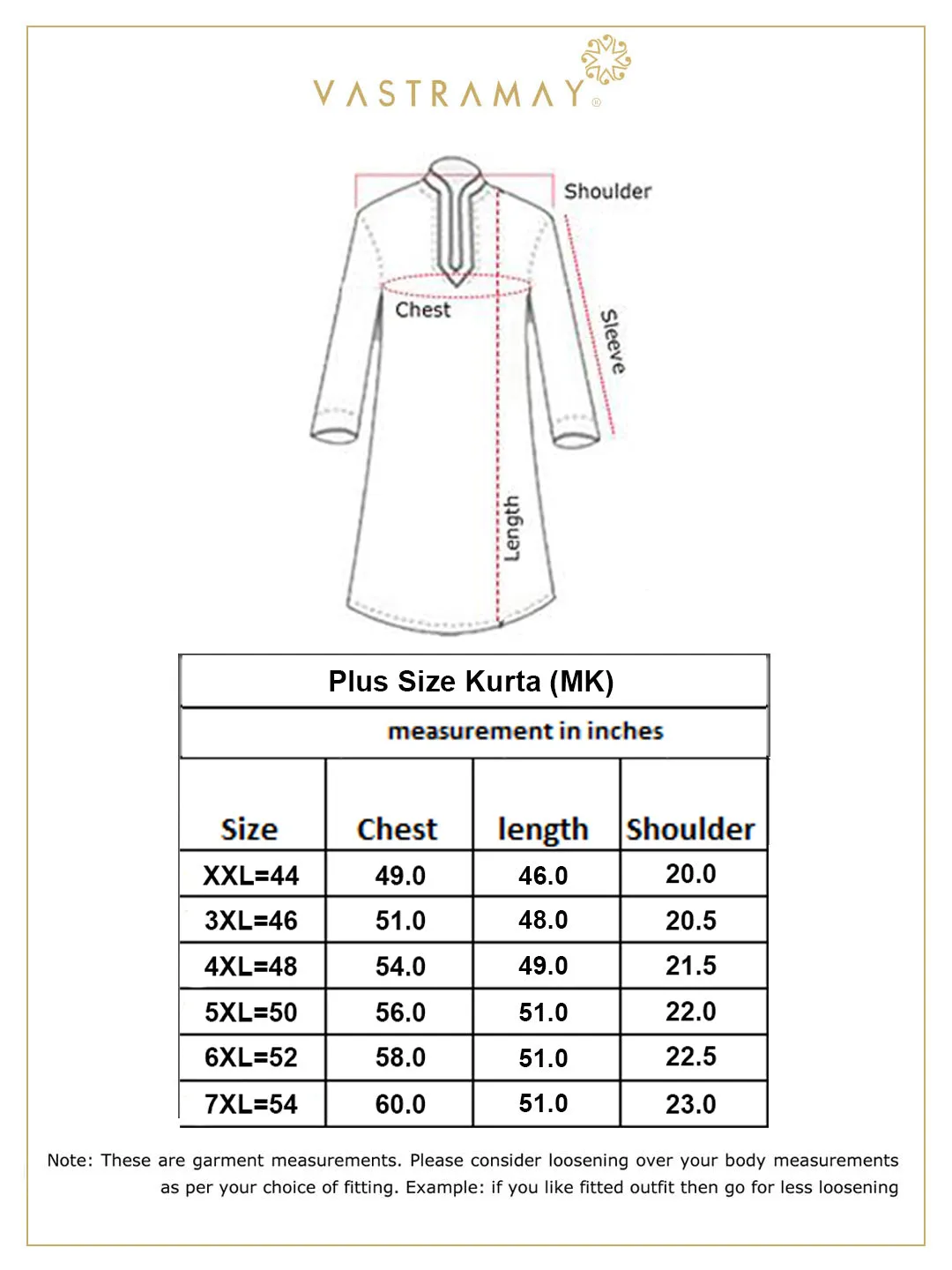 VASTRAMAY Orange Chikankari Embroidered Men's Kurta