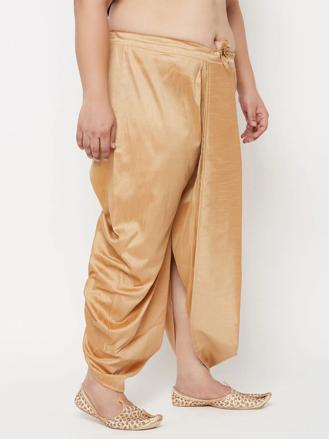 Vastramay Rose Gold Cotton Traditional Dhoti
