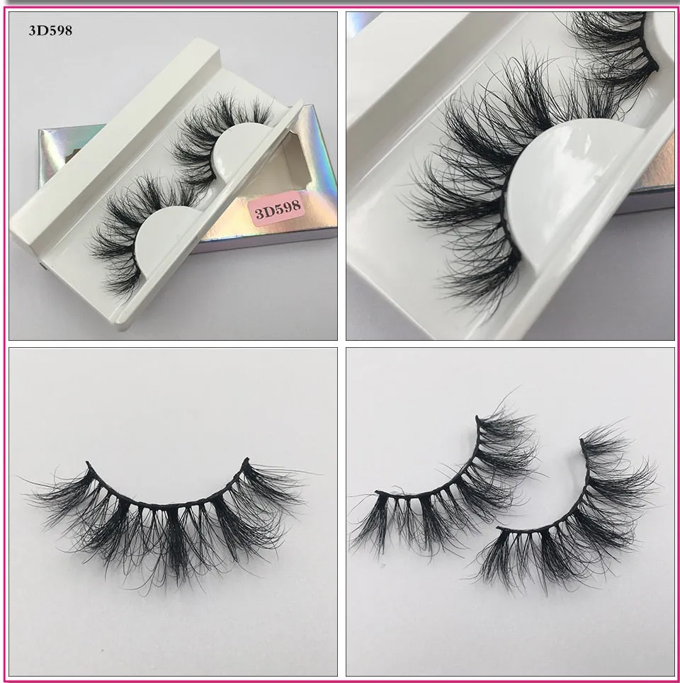 VenusFox Fluffy Mink Lashes Short Messy Wispy Natural Eyelashes 10mm-18mm Hamdmade Real 3D Mink Eyelashes Makeup False Lashes