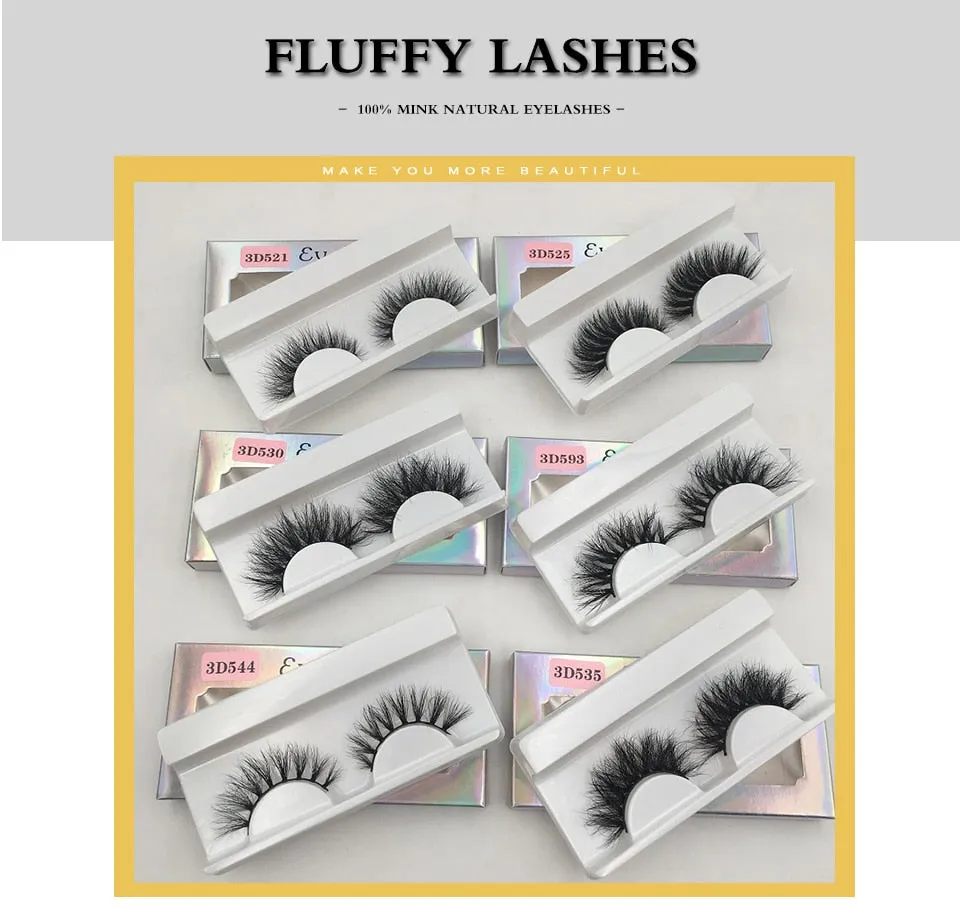 VenusFox Fluffy Mink Lashes Short Messy Wispy Natural Eyelashes 10mm-18mm Hamdmade Real 3D Mink Eyelashes Makeup False Lashes