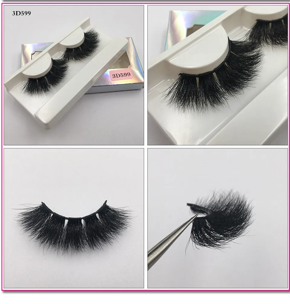 VenusFox Fluffy Mink Lashes Short Messy Wispy Natural Eyelashes 10mm-18mm Hamdmade Real 3D Mink Eyelashes Makeup False Lashes