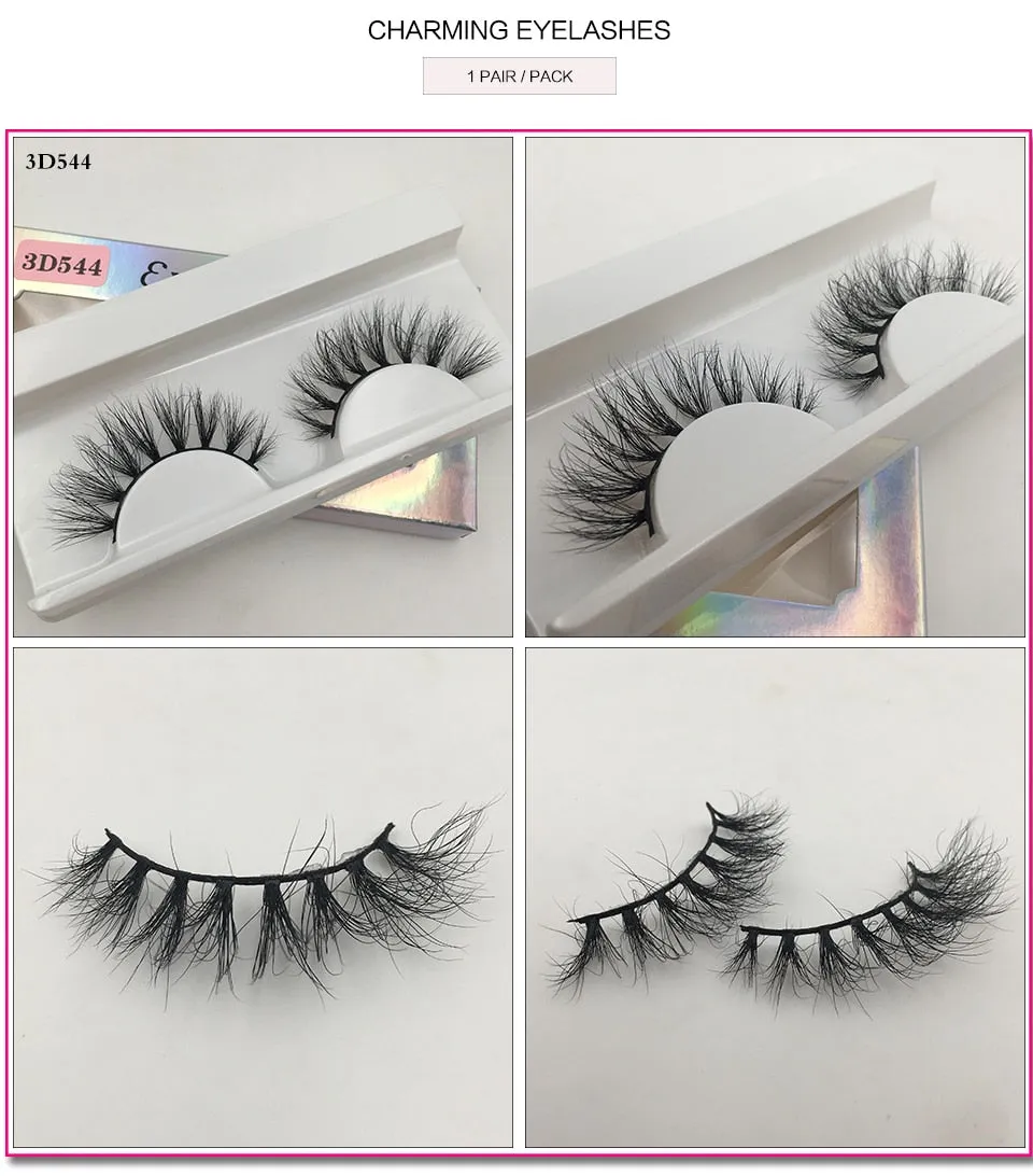 VenusFox Fluffy Mink Lashes Short Messy Wispy Natural Eyelashes 10mm-18mm Hamdmade Real 3D Mink Eyelashes Makeup False Lashes