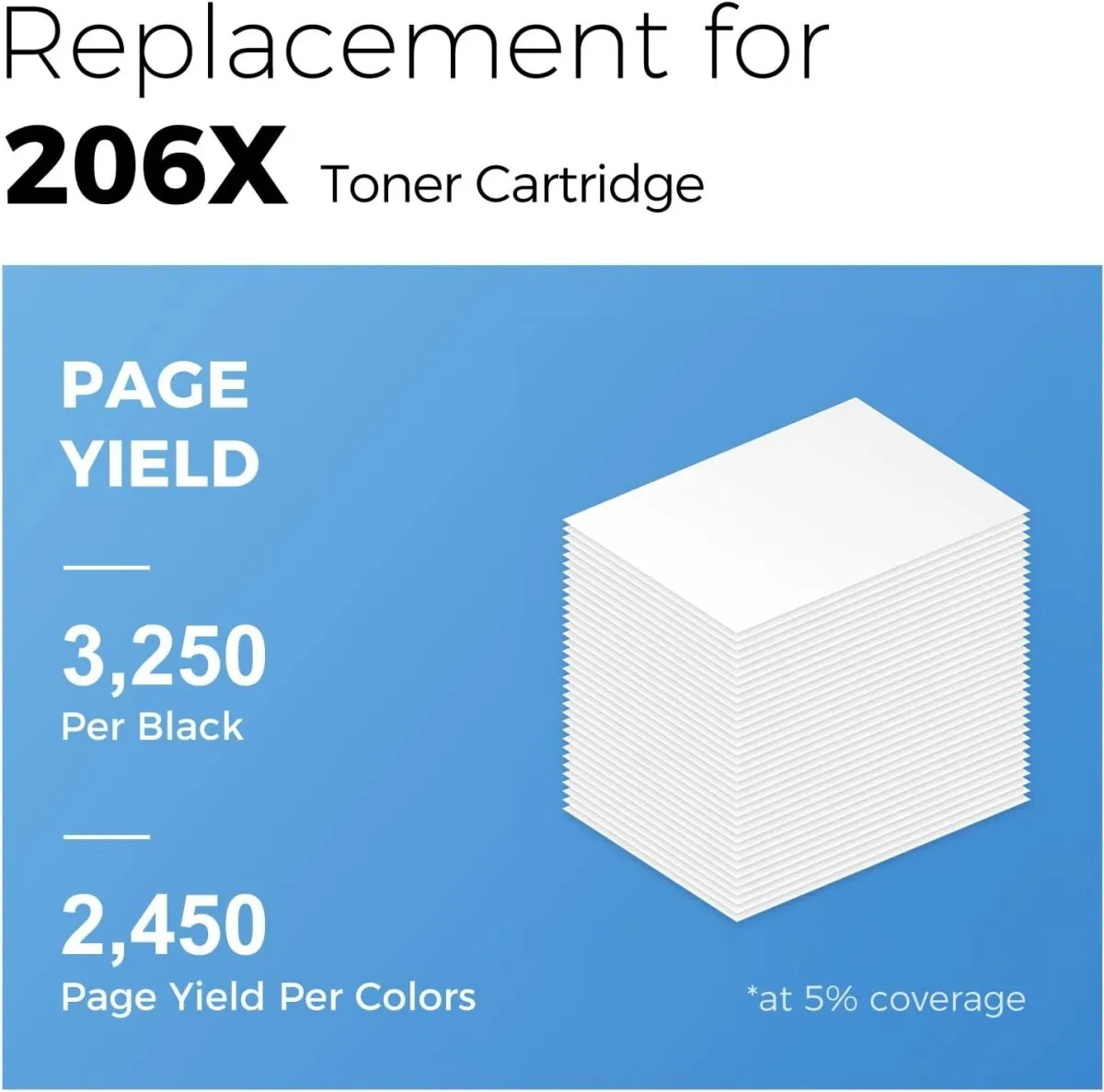 W2110X Compatible HP 206X Black Toner Cartridge 2-Pack