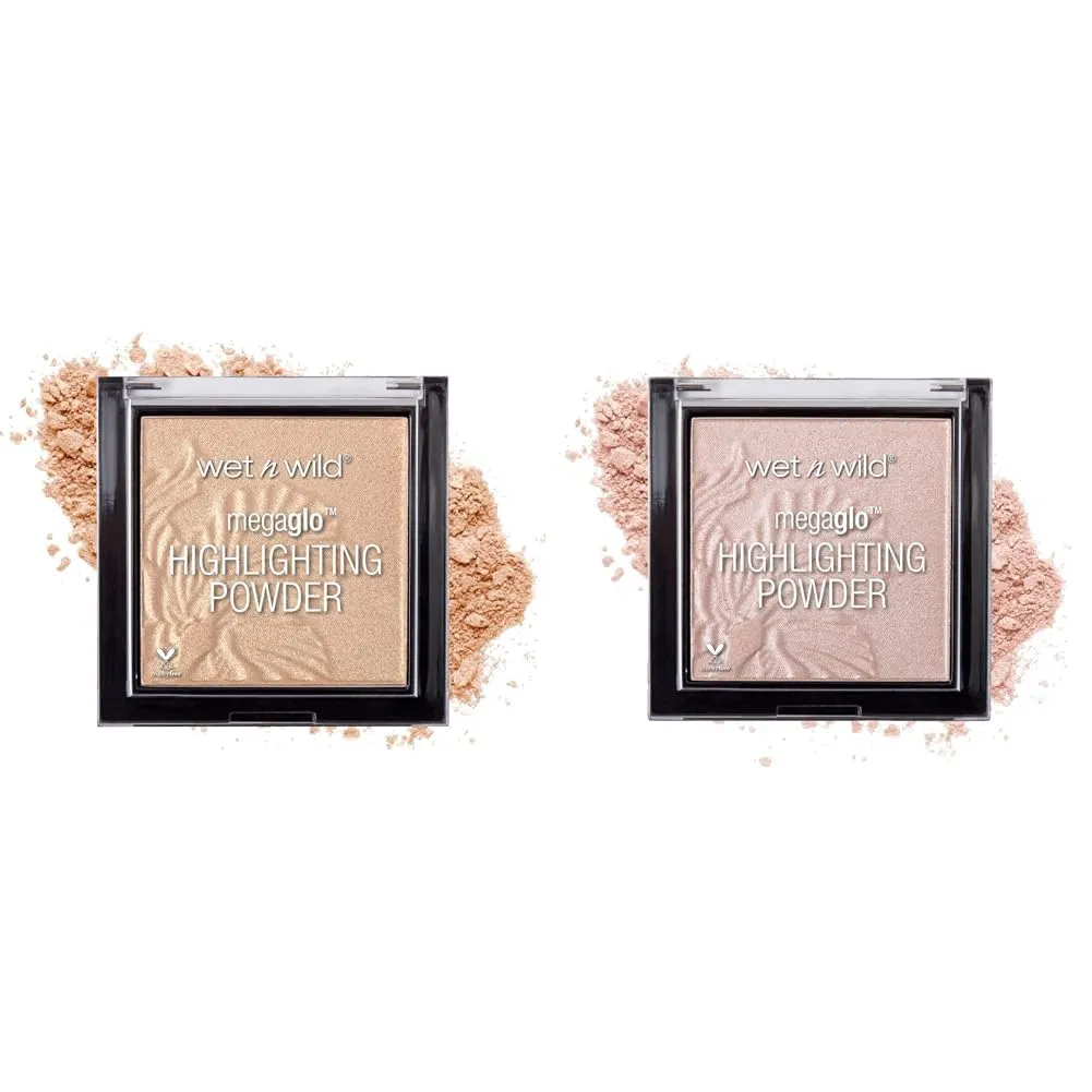 wet n wild MegaGlo Highlighting Powder Warm Gold Golden Flower Crown and Pink Rose Gold Blossom Glow