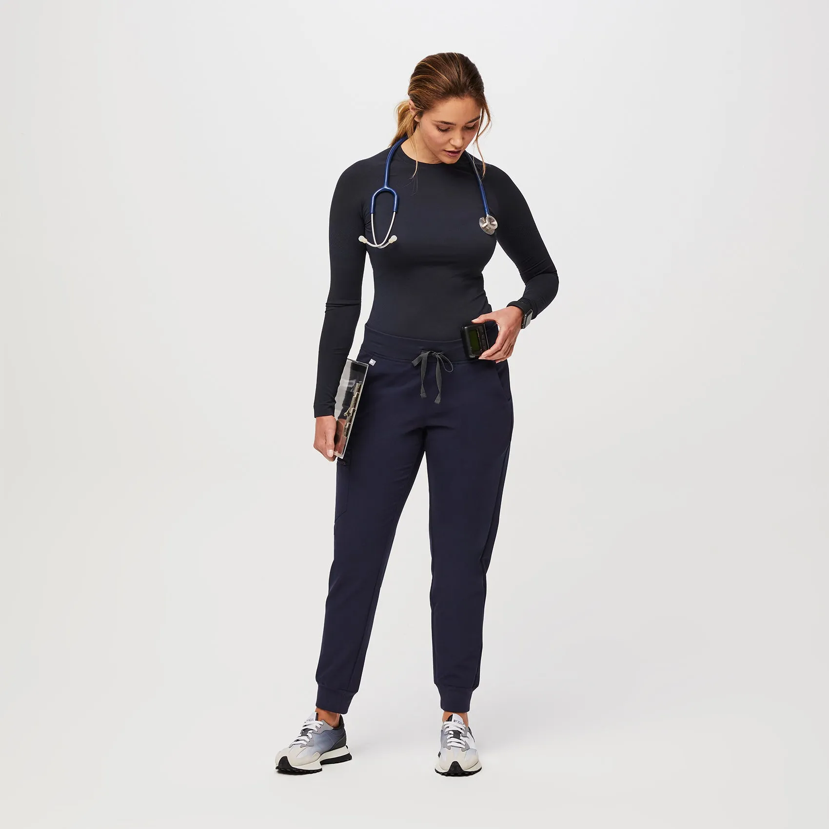 women's Navy Salta Seamless - Longsleeve Underscrub