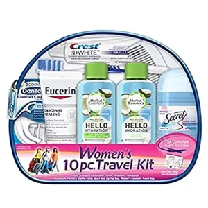 Women's Travel Toiletries Essentials Kit | 10-Piece Set for Travelers